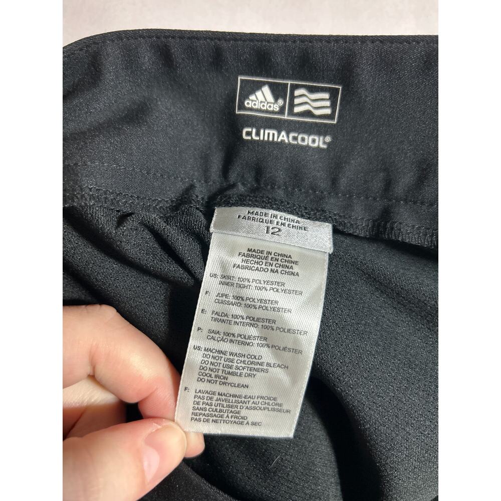 Adidas Skort 12 Black Climacool Pockets Side Zip Shorts Skirt Tennis Pickleball - Picture 11 of 12